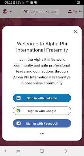 Alpha Phi Network Screen 2
