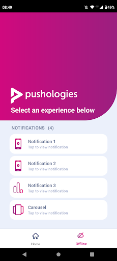 Android application Pushologies screenshort
