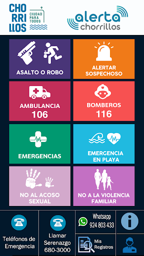 Android application Alerta Chorrillos screenshort