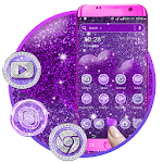 Cover Image of Descargar Tema del lanzador de purpurina púrpura  APK