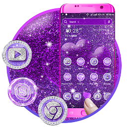 รูปไอคอน Purple Glitter Launcher Theme