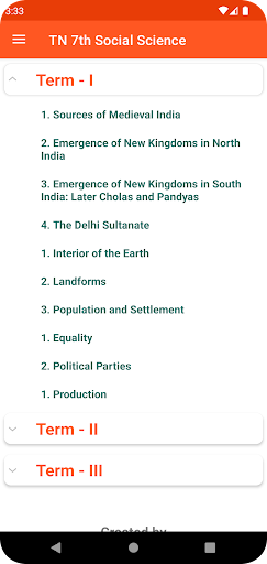 Android application TN 7th Social Science screenshort