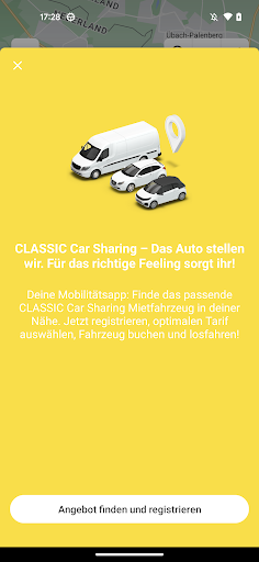 Android application CLASSIC Car Sharing screenshort