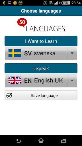 Android application Learn Swedish - 50 languages screenshort