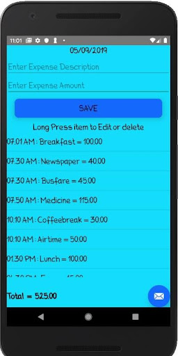 My Daily Expenses Diary Pro Screen 2