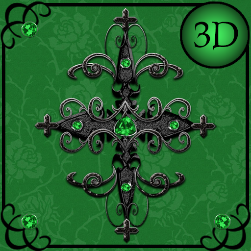 Green Gothic Cross 3D Next Lau 1.1 Icon