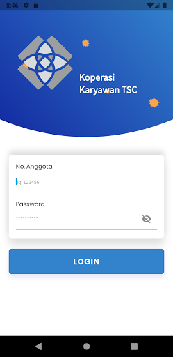 Android application Koperasi TSC screenshort