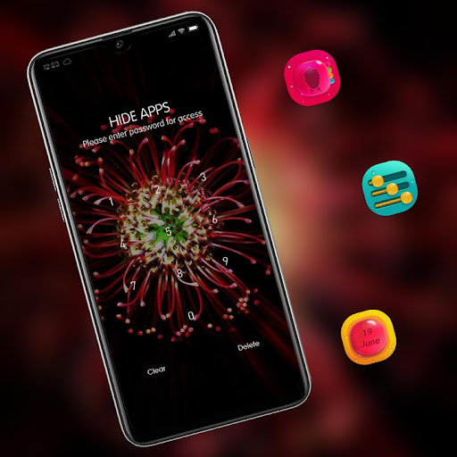 Red glowing full bloom flower theme