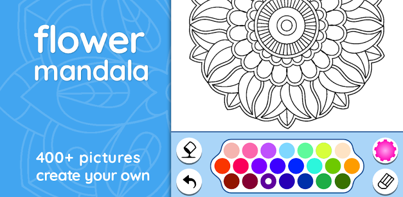 Mandala-malebog med blomster