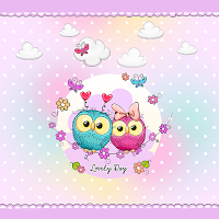 Owl Couples Lovely- Wallpaper