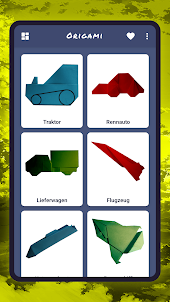 Origami Autos und Panzer