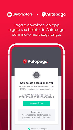 Android application Webmotors Autopago - Boleto Se screenshort