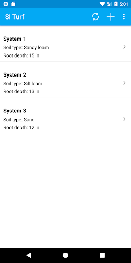 Android application Smartirrigation Turf screenshort