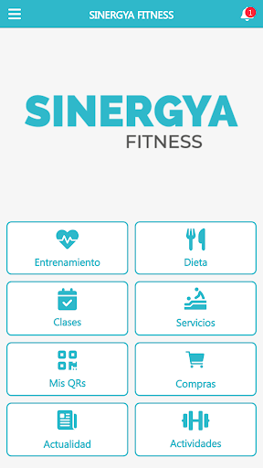 Android application SINERGYA FITNESS screenshort