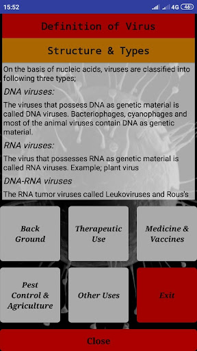 Android application Goodness of Viruses screenshort