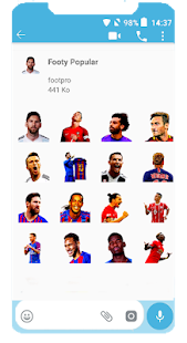 Fußballspieler-Aufkleber für Whatsapp Screenshot