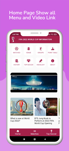 Android application Football World Cup Info screenshort