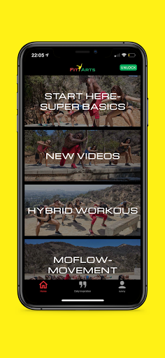 Screenshot of Fit Arts Anywhere