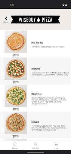 Screenshot of Wiseguy Pizza