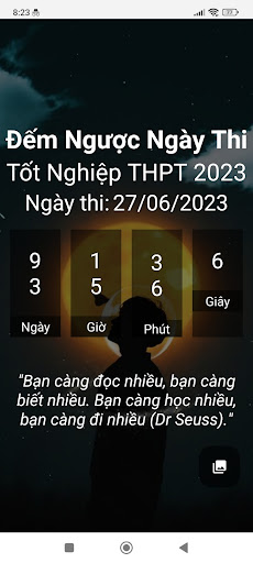 Android application Đếm Ngược Ngày Thi THPT screenshort
