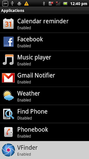 Android application VFinder for SmartWatch screenshort
