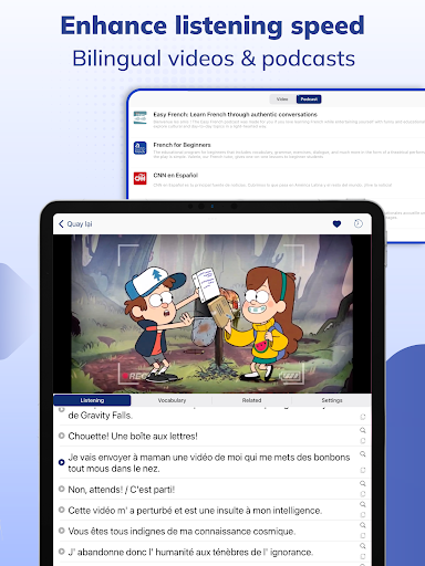 Screenshot of Todaii: Learn French by news