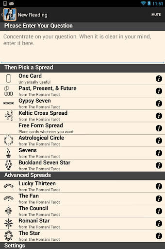 Screenshot of Buckland Romani Tarot