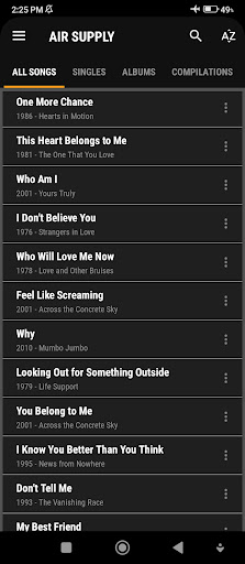 Air Supply Song Lyrics Screen 2