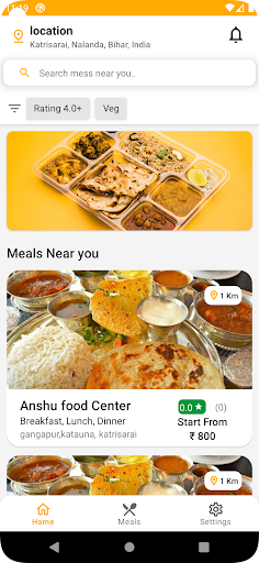 Android application Mesway: Find mess & meals screenshort