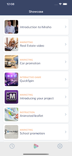 Android application hihaho player screenshort