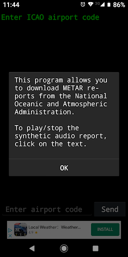Android application METAR screenshort