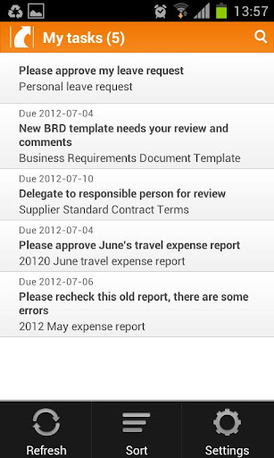 Android application DocLogix Mobile Workplace screenshort