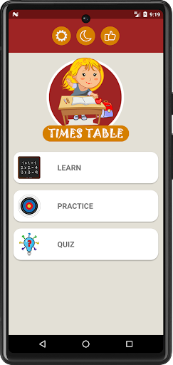 Android application Multiplication Times Table screenshort