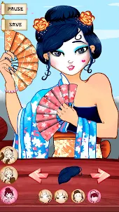 Geisha maquillage et habillage