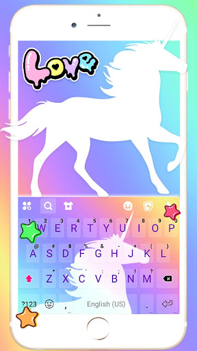 Android application White Unicorn Keyboard Theme screenshort