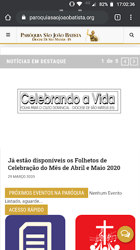 Android application Paróquia São João Batista - Br screenshort