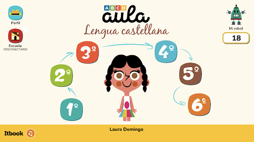 Android application Aula Lengua screenshort