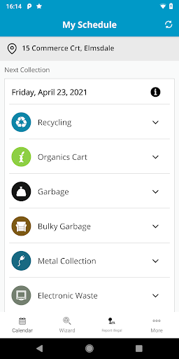 East Hants Waste Wizard Screen 3