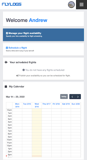 Android application Flylogs screenshort