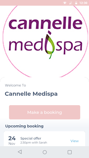 Android application Cannelle Medispa screenshort