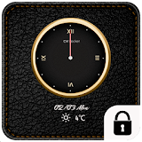 Luxury clock leather theme icon