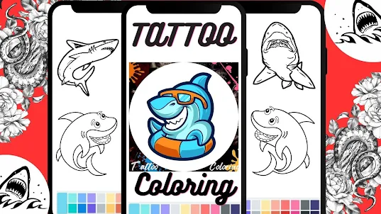 Tattoo Shark Coloring Book