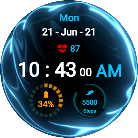 Fluid Blue Watch Face screenshot 3