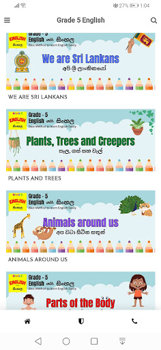 Android application Grade 5 English (3,4,5ශ්‍රේණි) screenshort