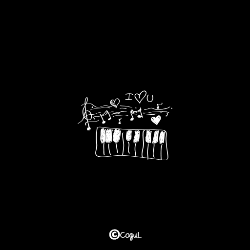 카카오톡 테마 - 사랑의 음악_블랙앤화이트 logo