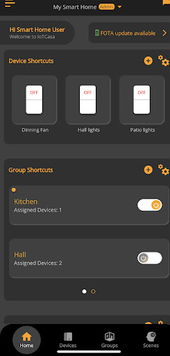 Android application IoTCasa screenshort