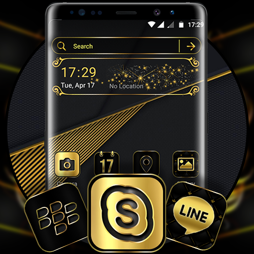 Gold Black Launcher Theme logo