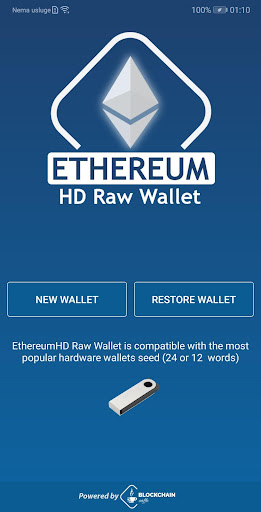 Android application Ethereum HD Raw Wallet screenshort