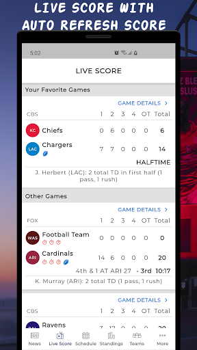2023 NFL Schedule & Scores Screen 2