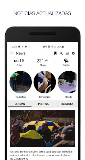 Android application Noticias de Chile. screenshort